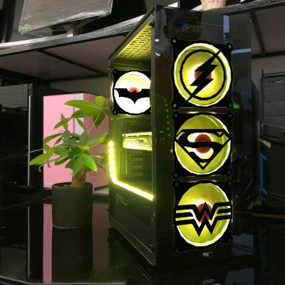 DC heroes fans cover - PC case fan grill - Justice League symbol 3D print model_1