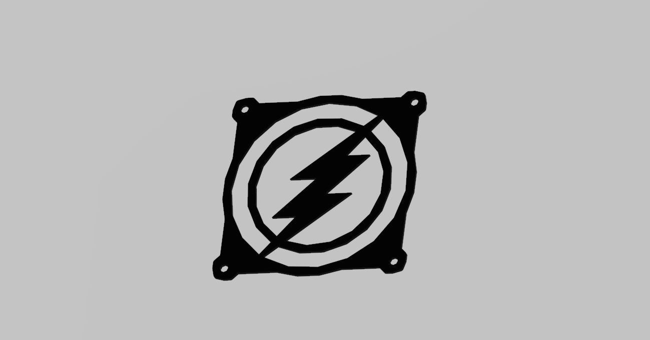 DC heroes fans cover - PC case fan grill - Justice League symbol 3D print model_4