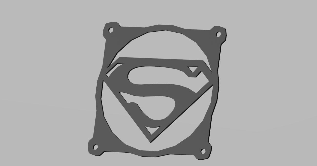 DC heroes fans cover - PC case fan grill - Justice League symbol 3D print model_6