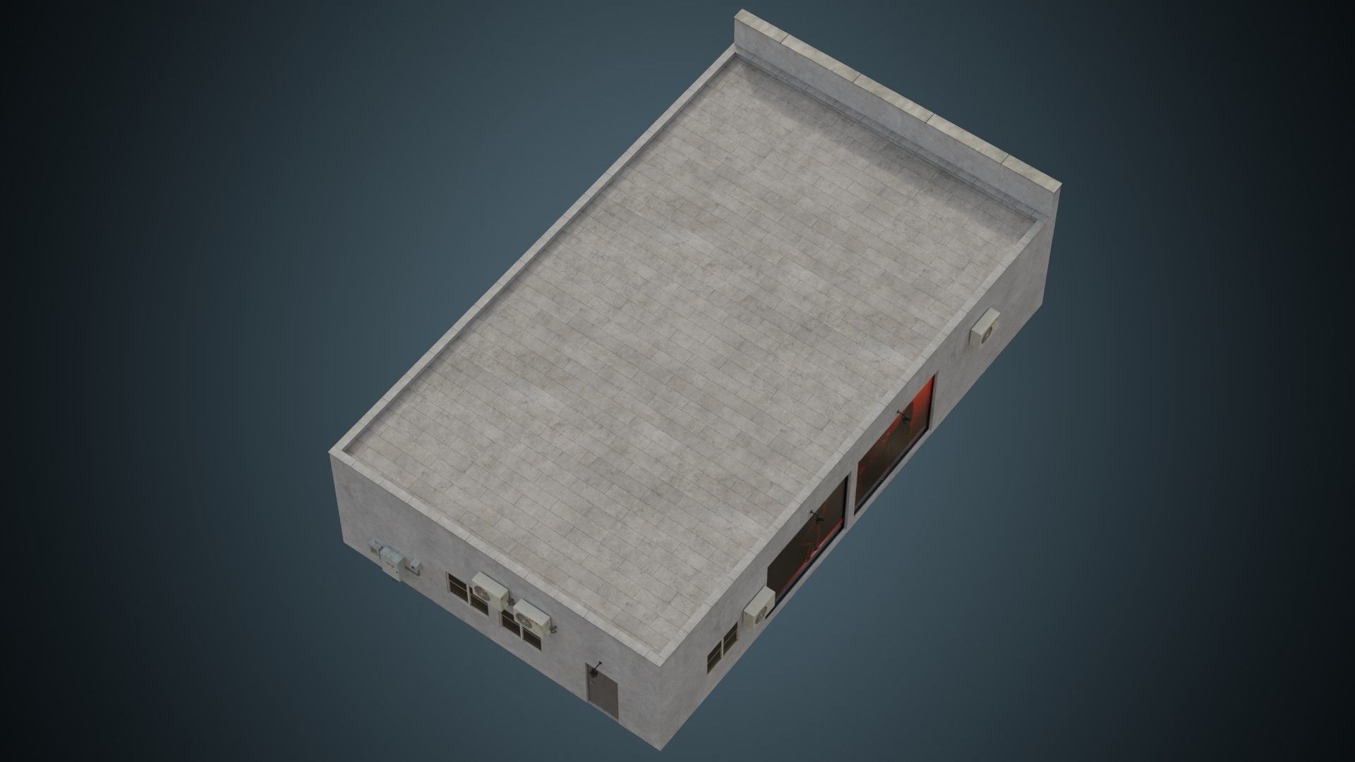 Building 16 Low-poly 3D model_3