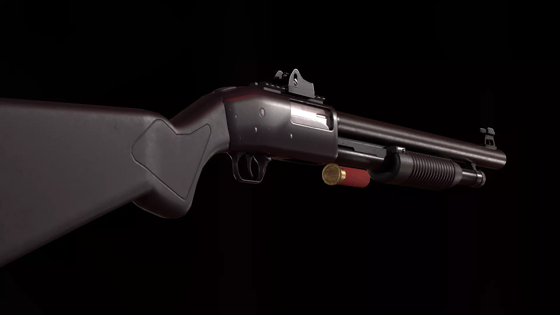 Shotgun M590 low poly Free low-poly 3D model