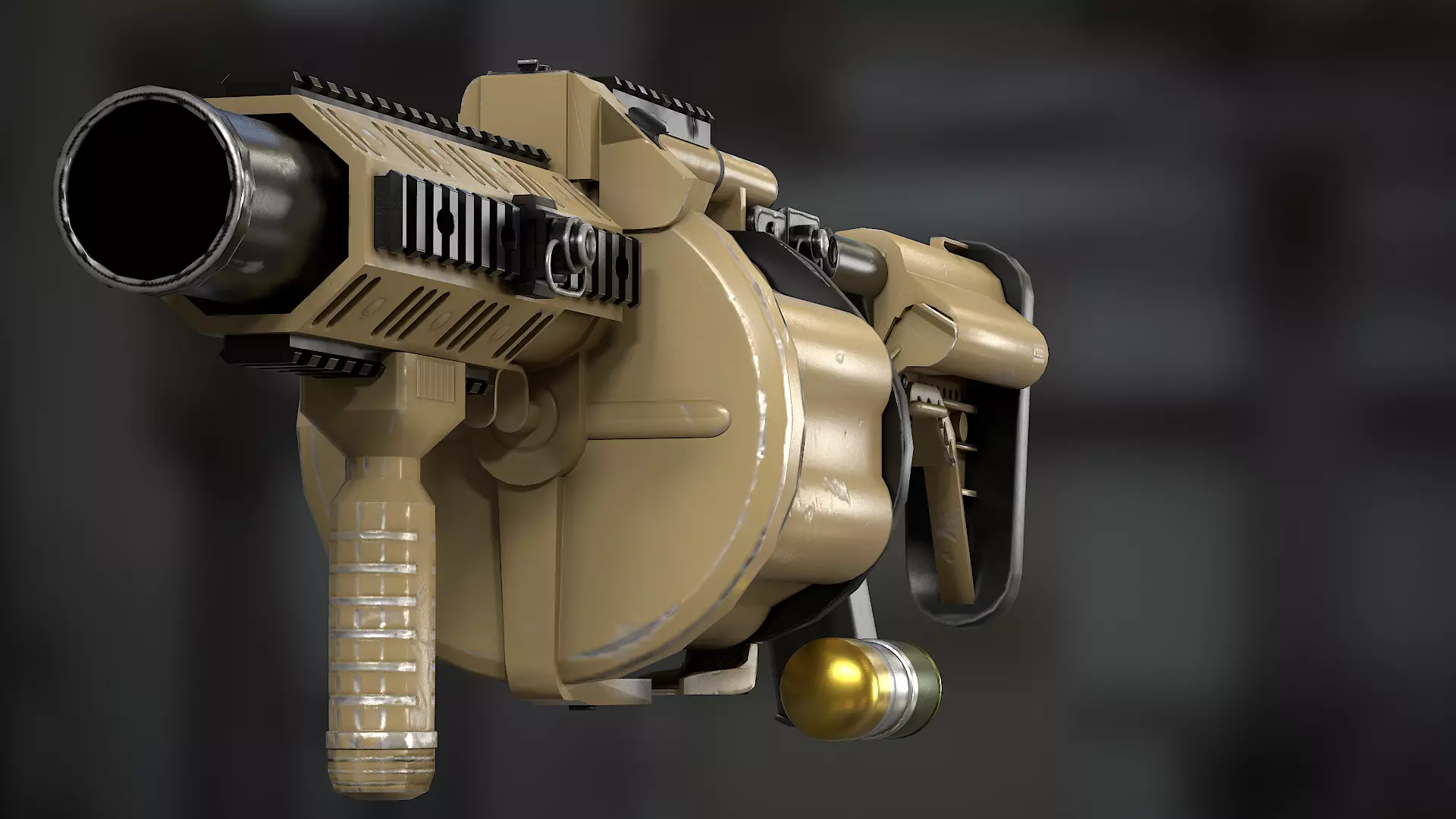 M32 grenade luncher low poly Free low-poly 3D model