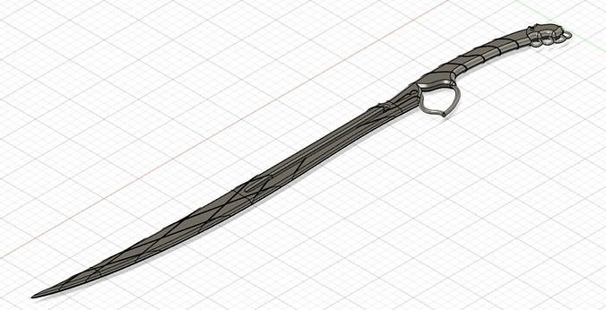Warframe Pangolin sword 3D print model