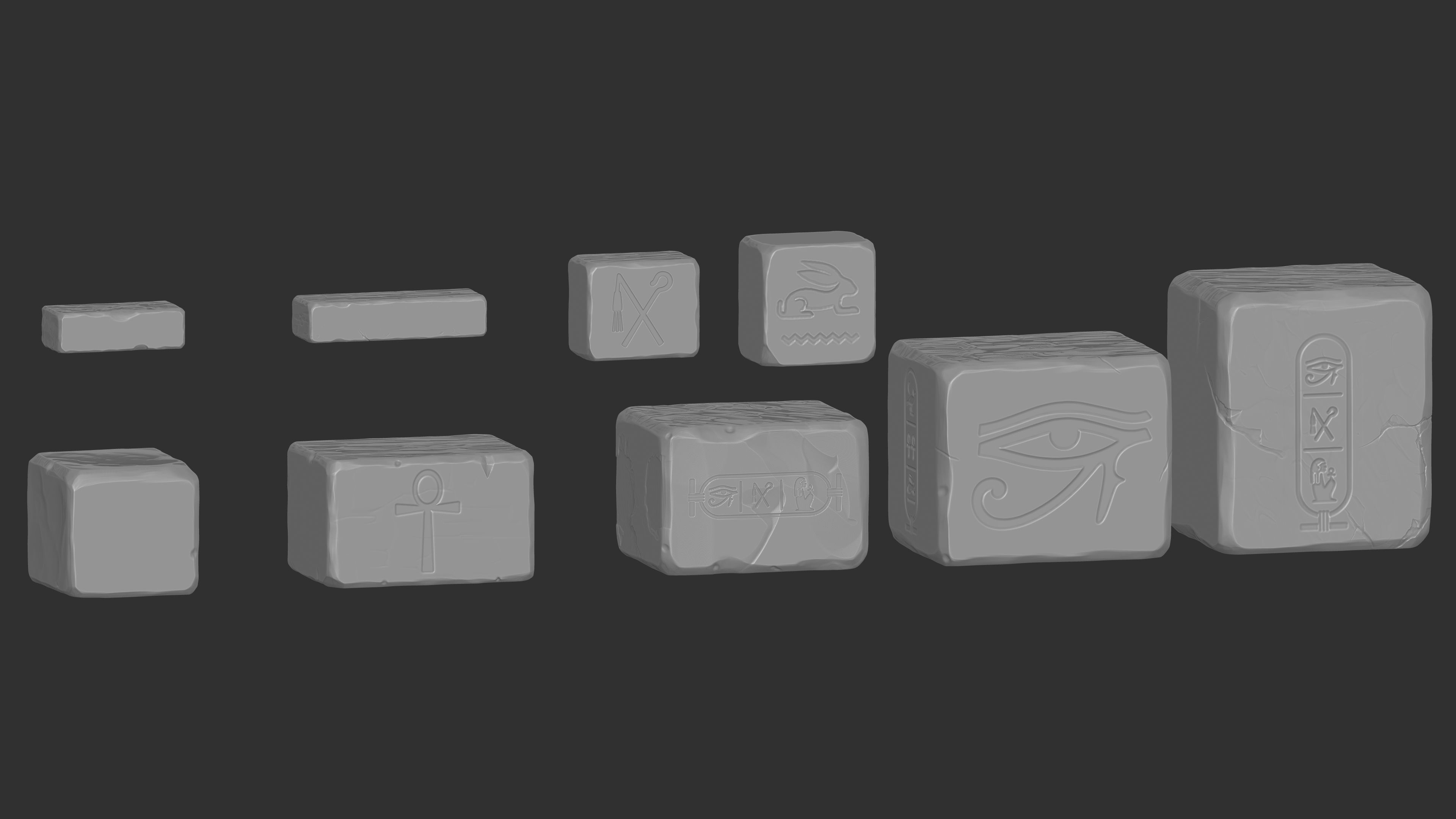 Stylized Set pole Low-poly 3D model_2