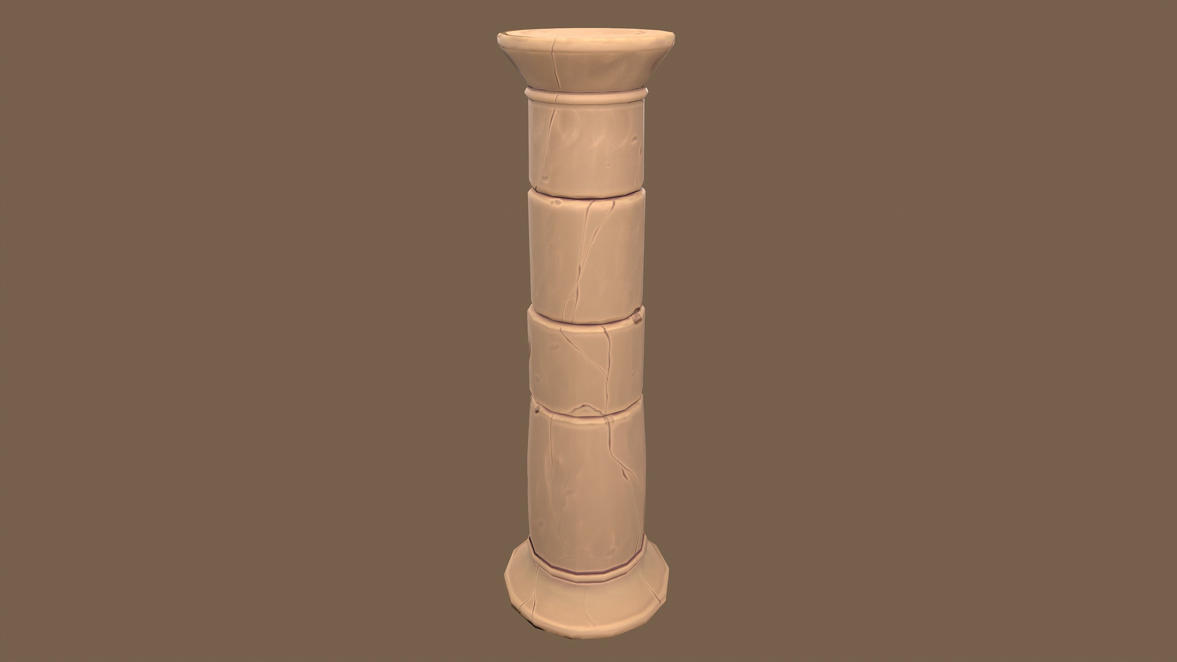 Stylized Set pole Low-poly 3D model_7