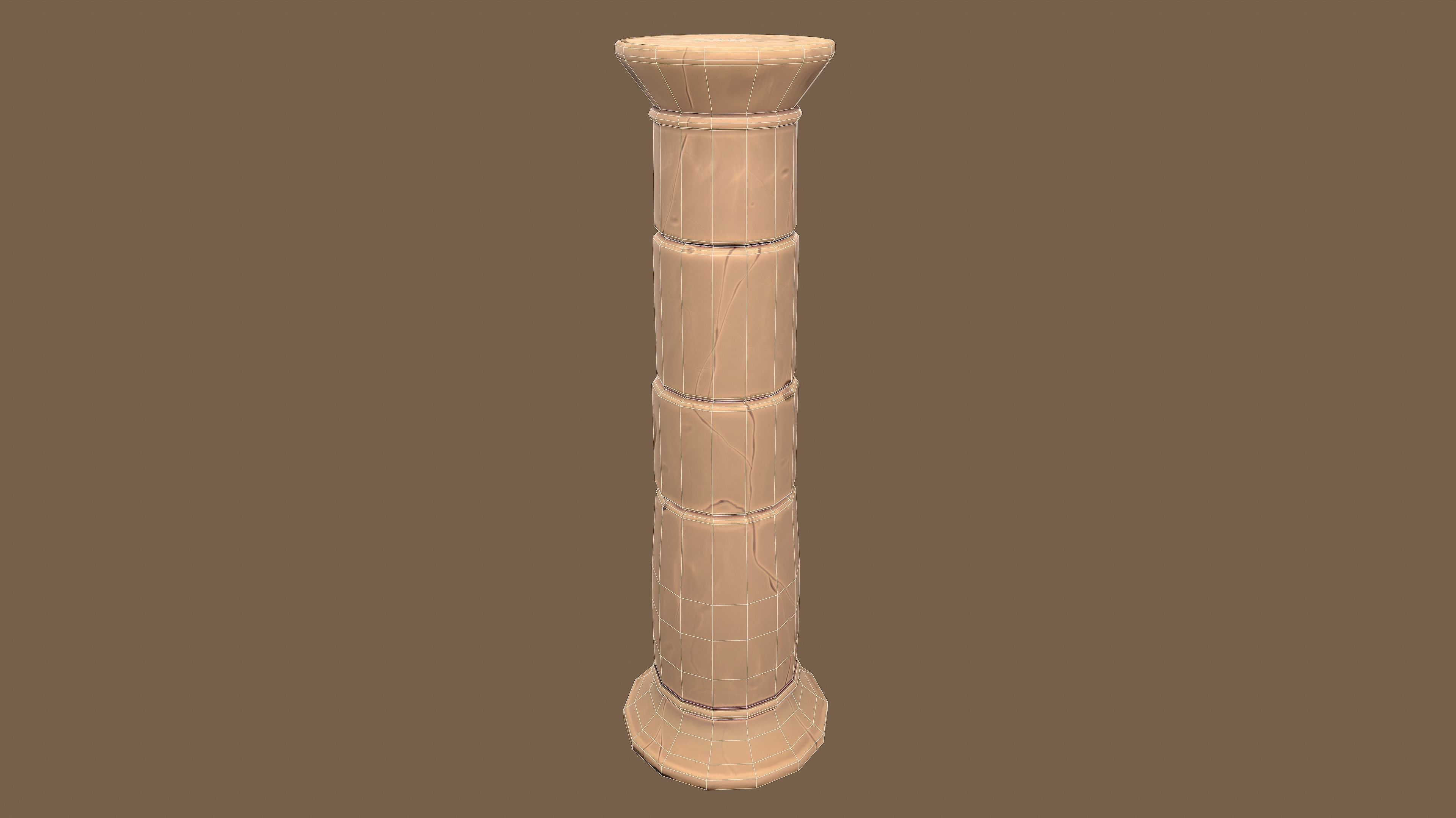 Stylized Set pole Low-poly 3D model_9