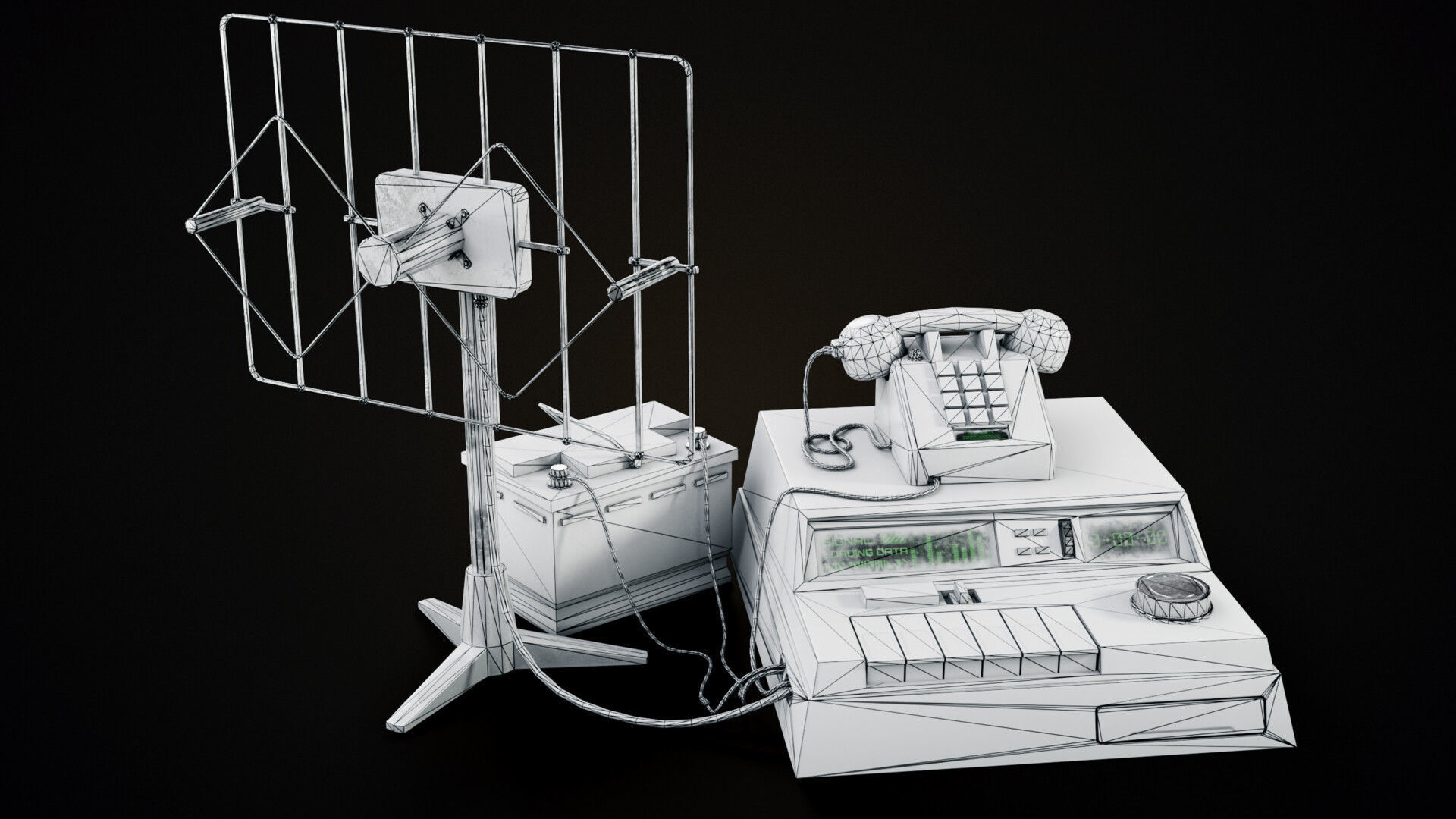 Standalone Phone Low-poly 3D model_10