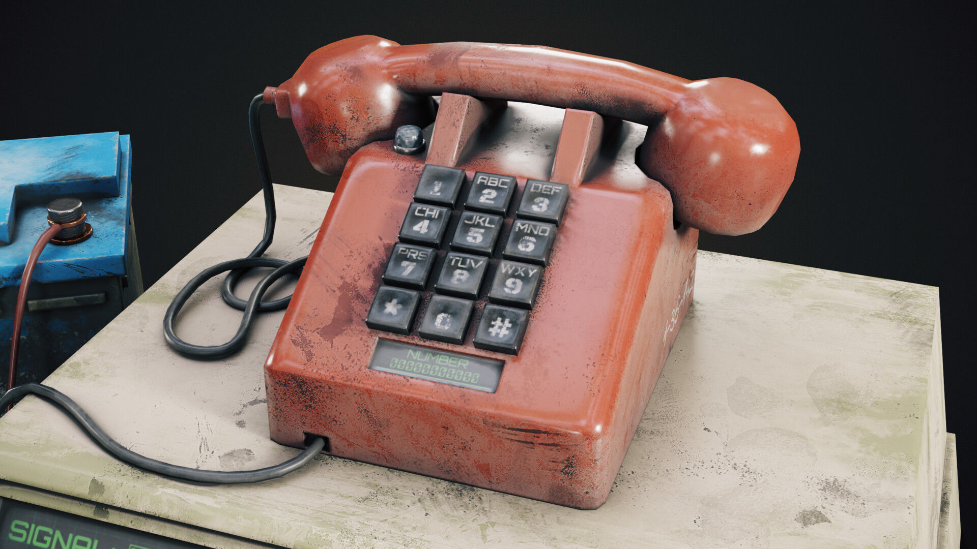 Standalone Phone Low-poly 3D model_4