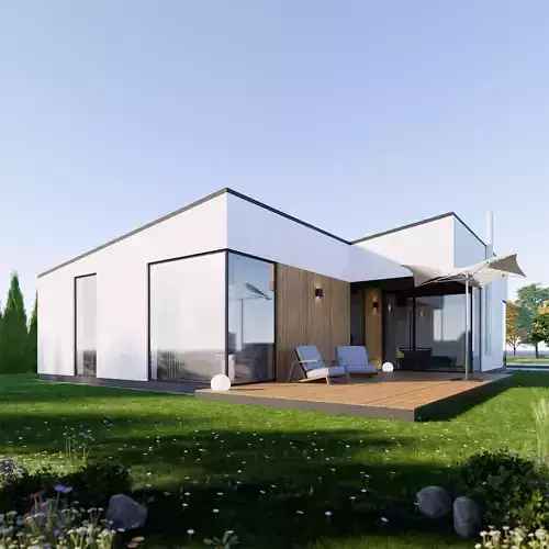 Family House 5 - Created with fully parametric Revit Families