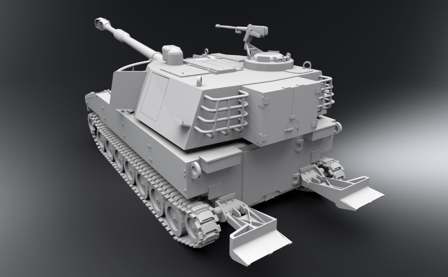 M109 Paladin Scale model 3D print model_2