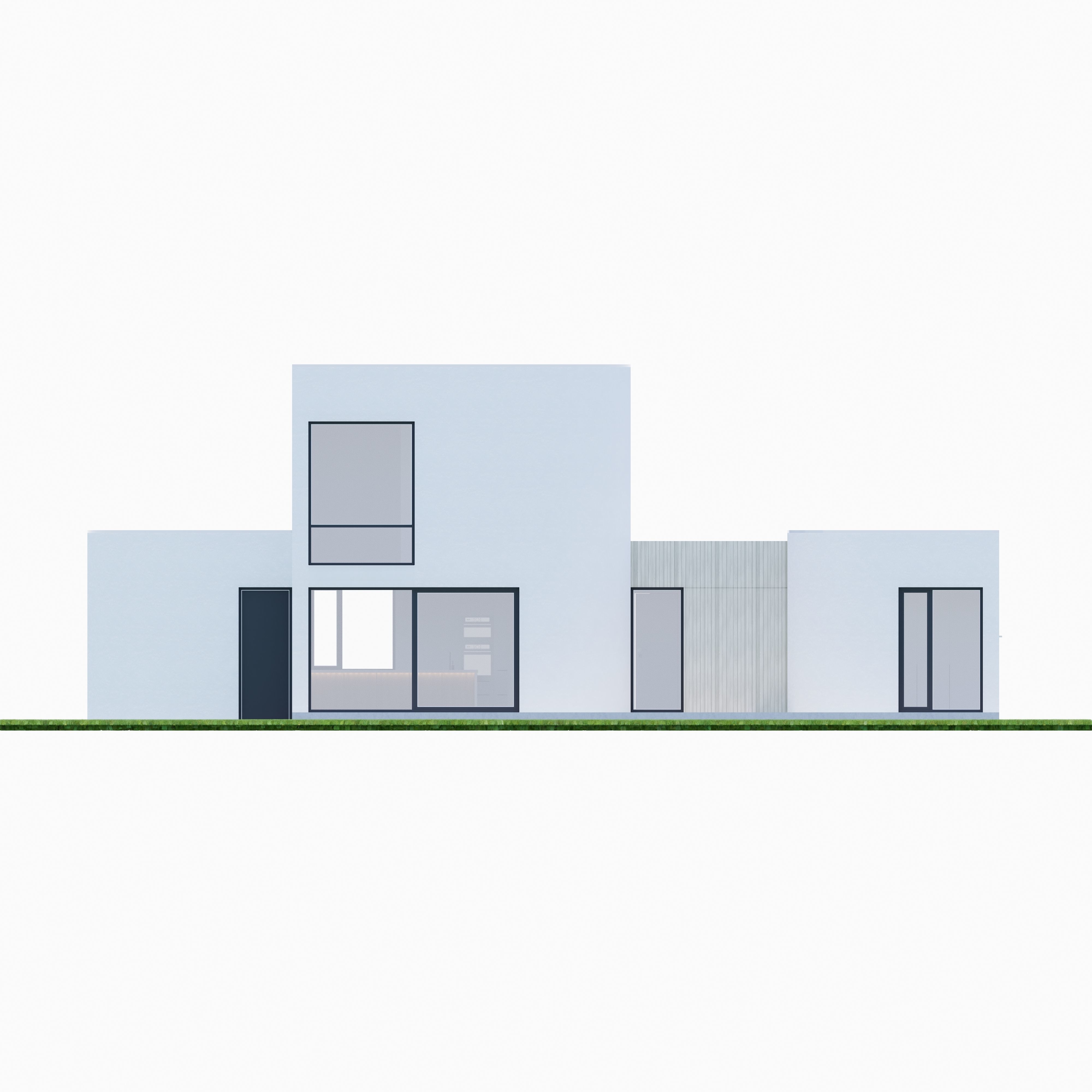 Family House 8 - Created with fully parametric Revit Families Low-poly 3D model_4