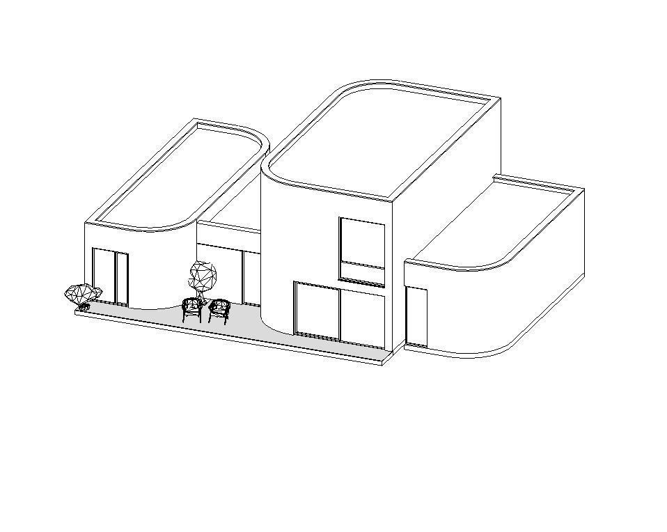 Family House 8 - Created with fully parametric Revit Families Low-poly 3D model_7
