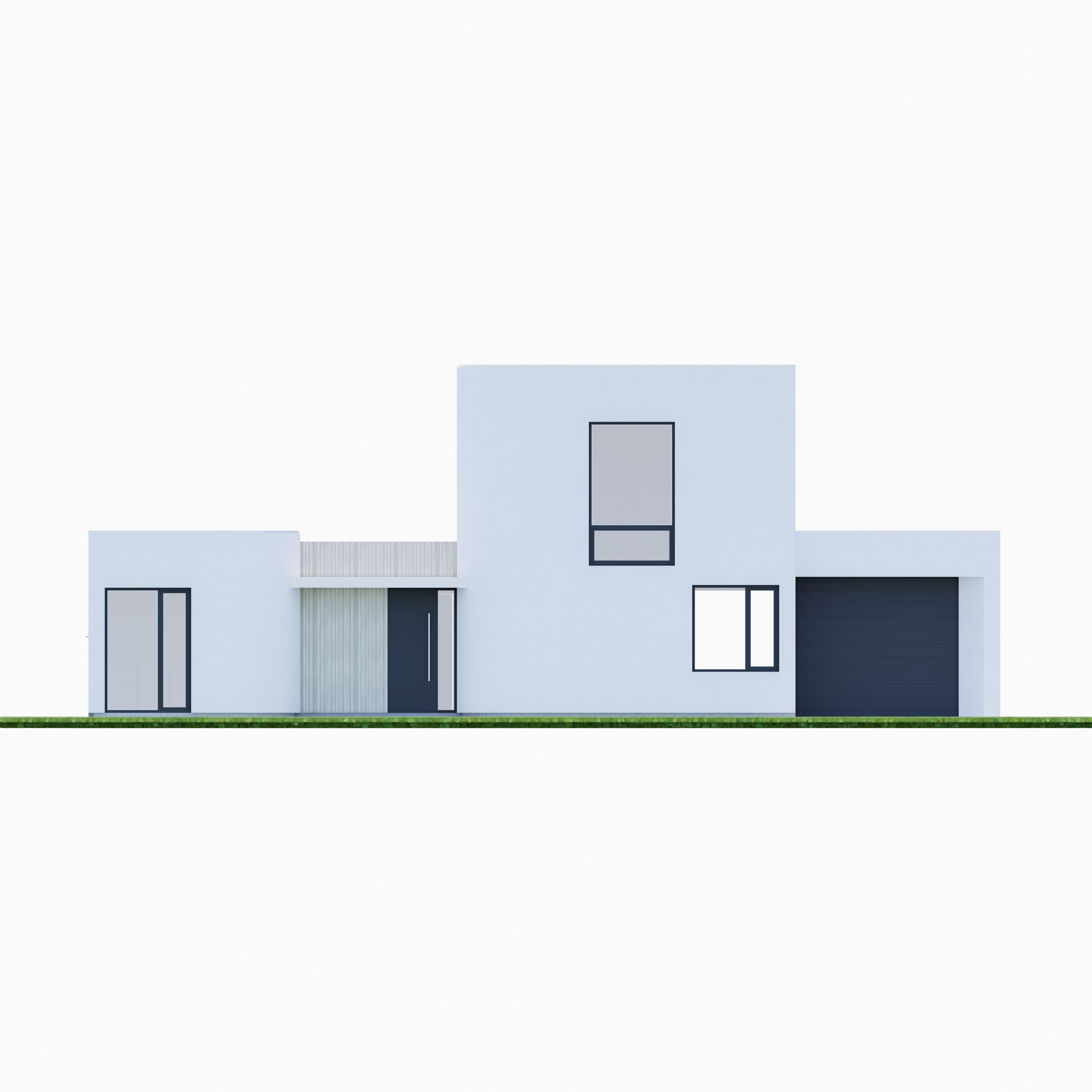 Family House 8 - Created with fully parametric Revit Families Low-poly 3D model_3