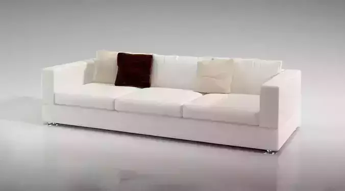 Long White Modern Sofa