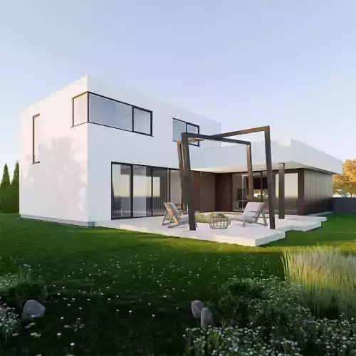 Family House 9 - Created with fully parametric Revit Families