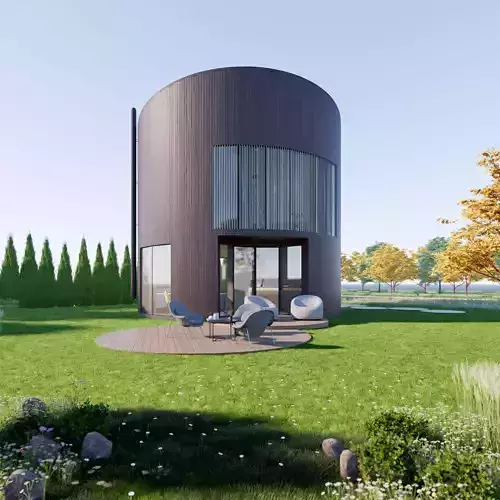 Family House  12 - Created with fully parametric Revit Families