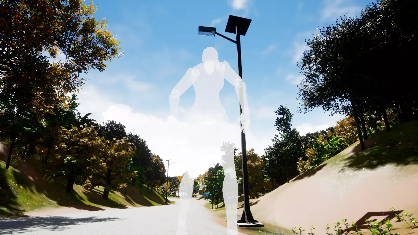 Solar Panel Street Lamp Free low-poly 3D model