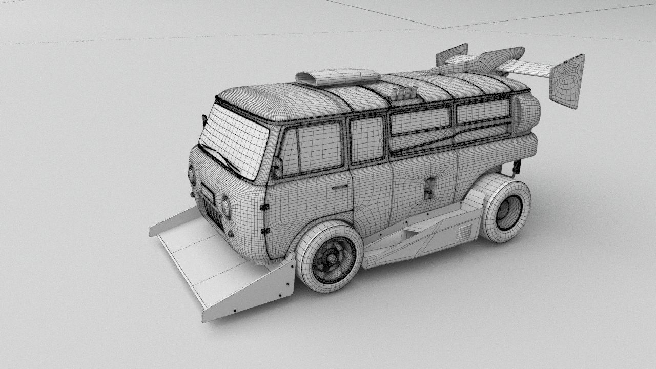 cyber punck car UAZ cyberTruck 3D model_20