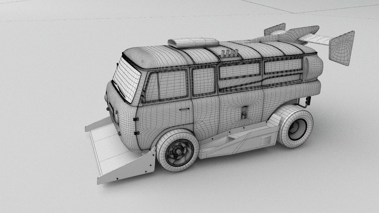 cyber punck car UAZ cyberTruck 3D model_21