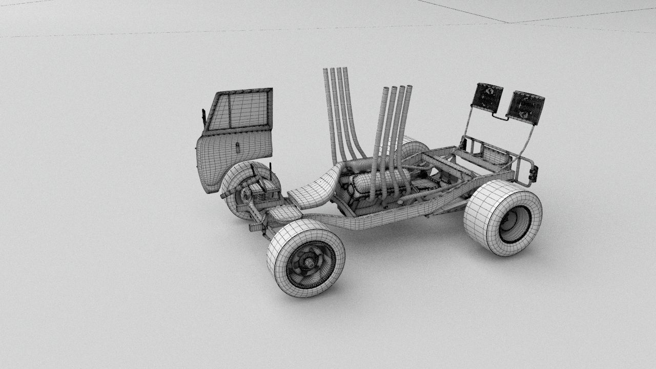 cyber punck car UAZ cyberTruck 3D model_38