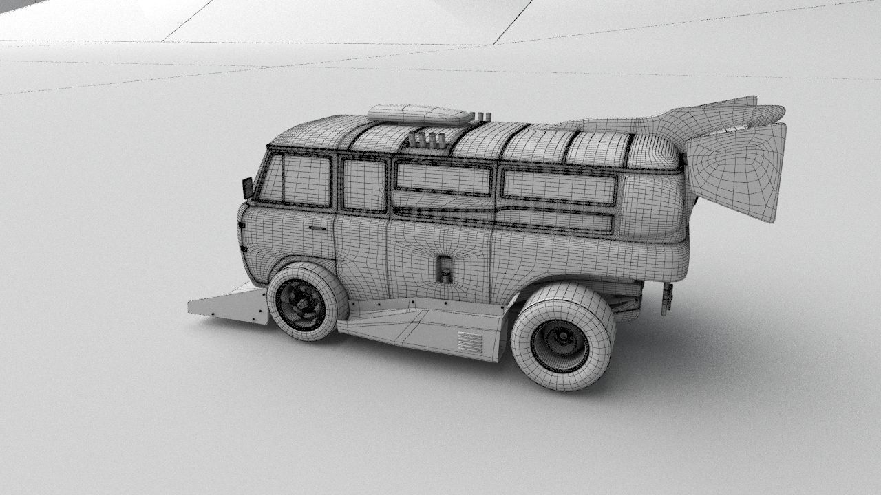 cyber punck car UAZ cyberTruck 3D model_25