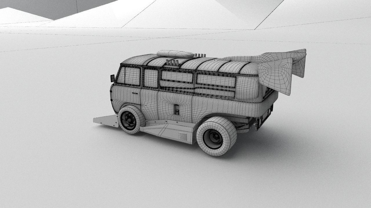 cyber punck car UAZ cyberTruck 3D model_27