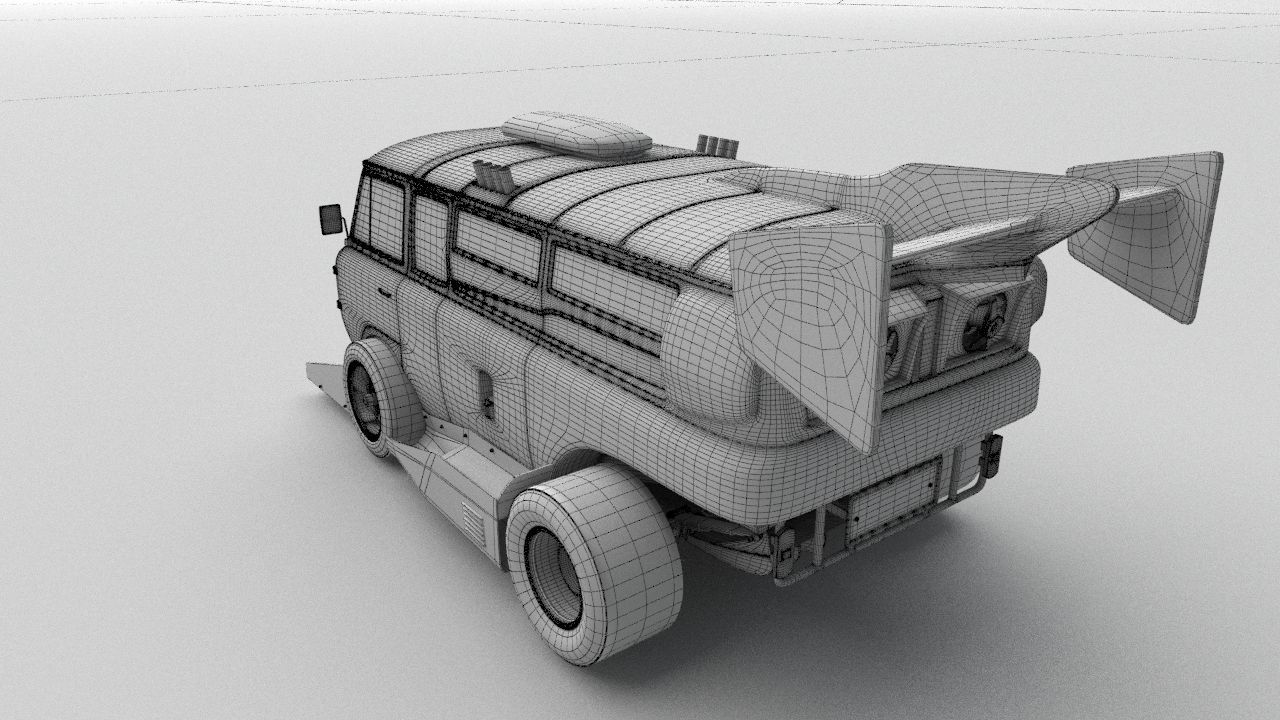 cyber punck car UAZ cyberTruck 3D model_35