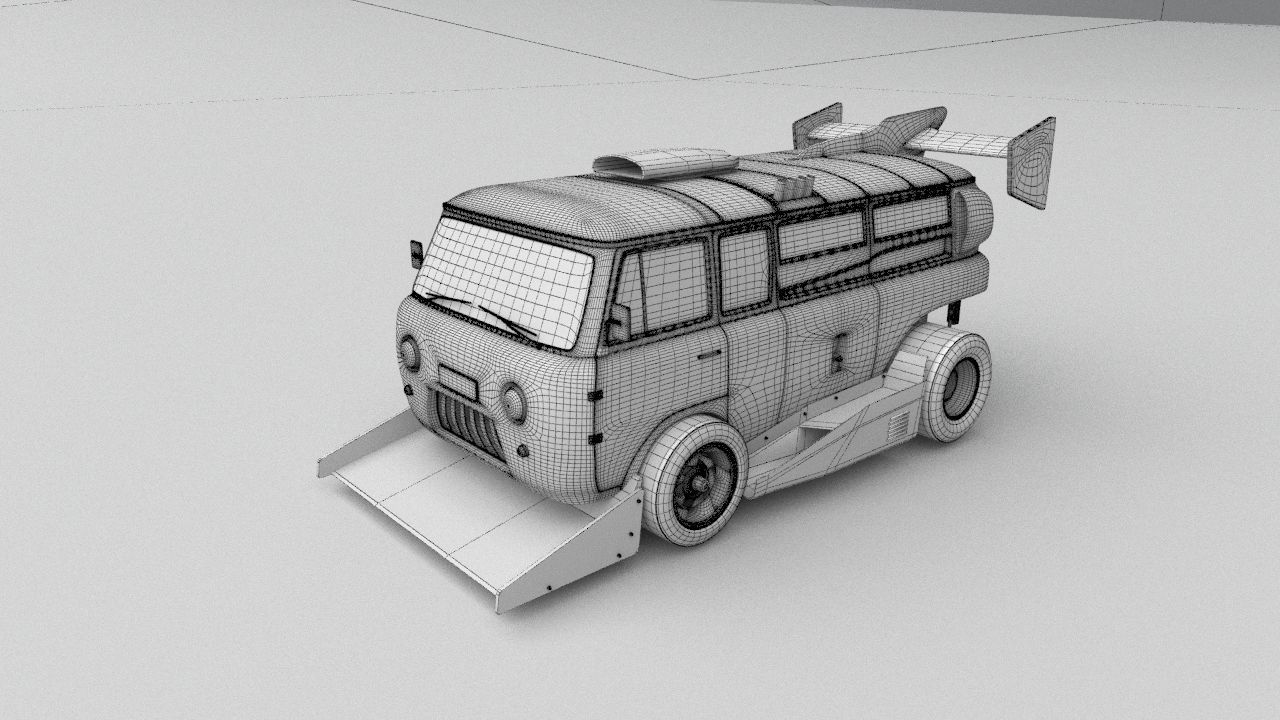 cyber punck car UAZ cyberTruck 3D model_19