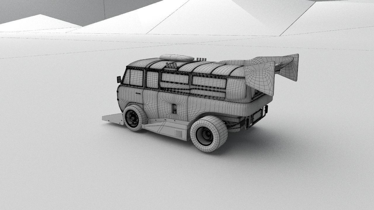 cyber punck car UAZ cyberTruck 3D model_29