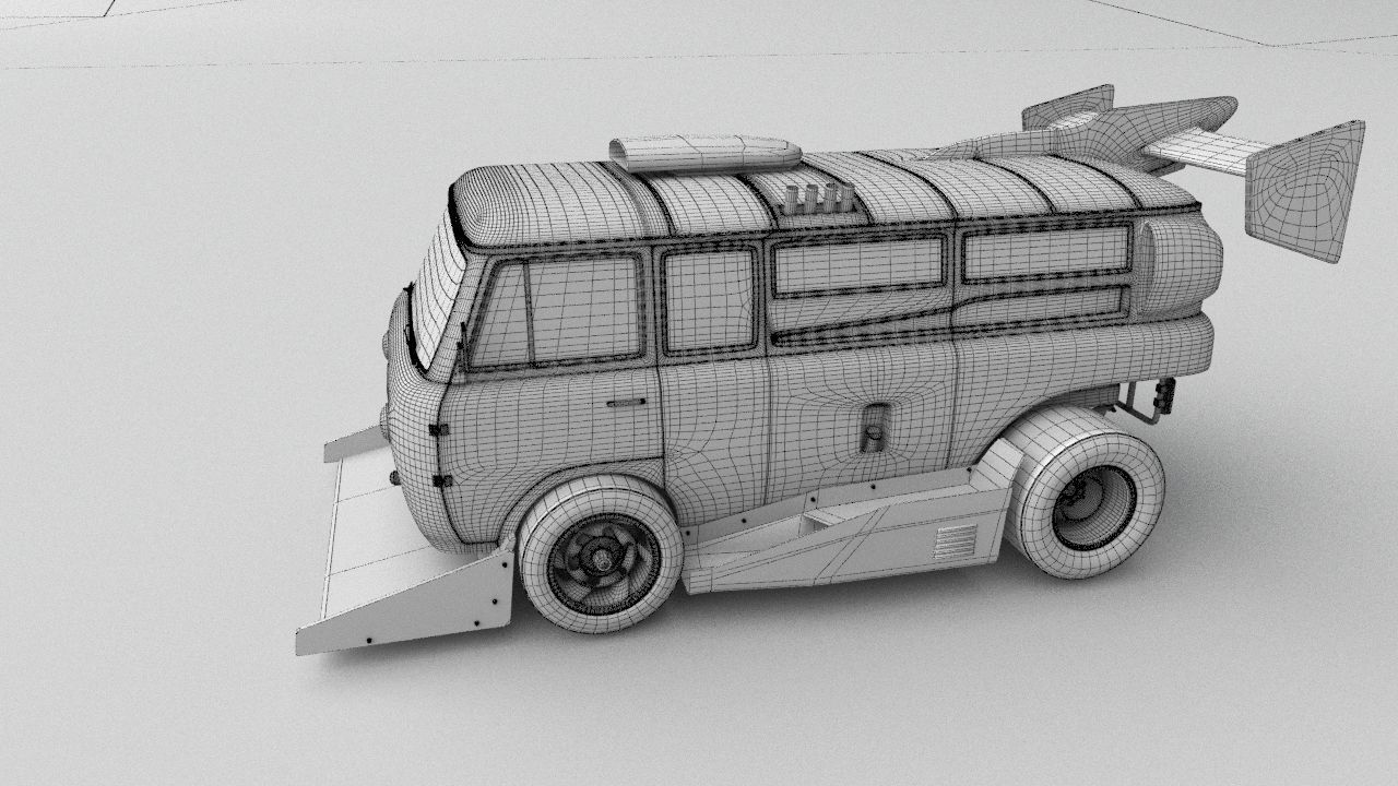 cyber punck car UAZ cyberTruck 3D model_22