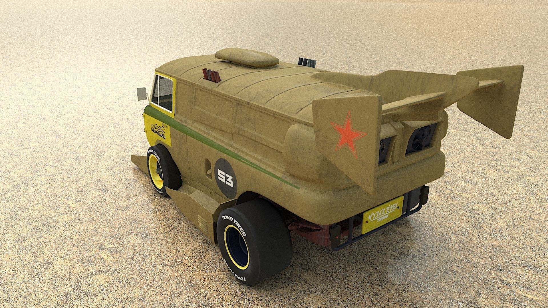 cyber punck car UAZ cyberTruck 3D model_17
