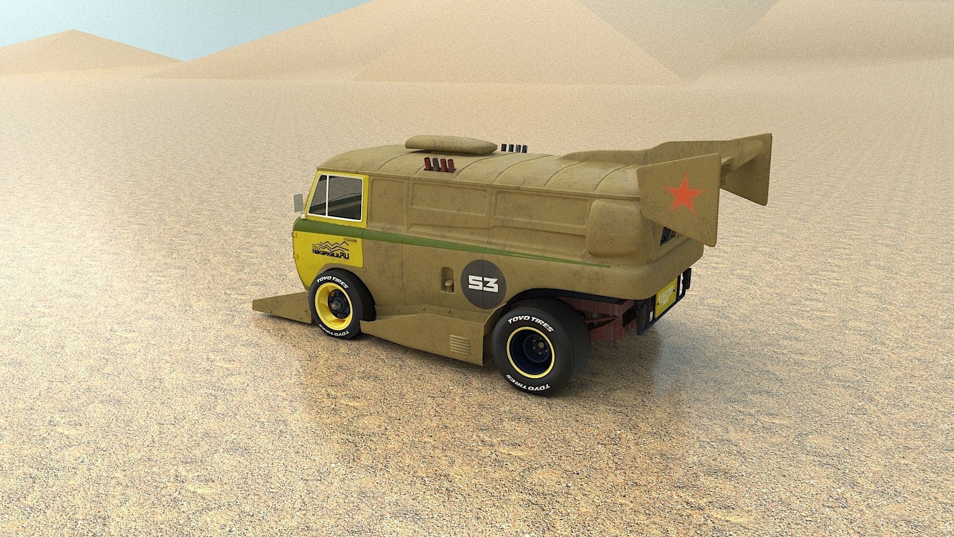 cyber punck car UAZ cyberTruck 3D model_12