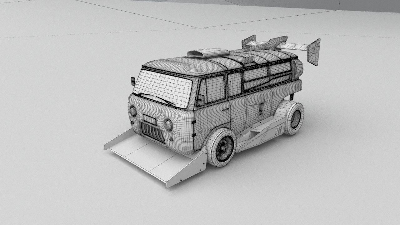 cyber punck car UAZ cyberTruck 3D model_18