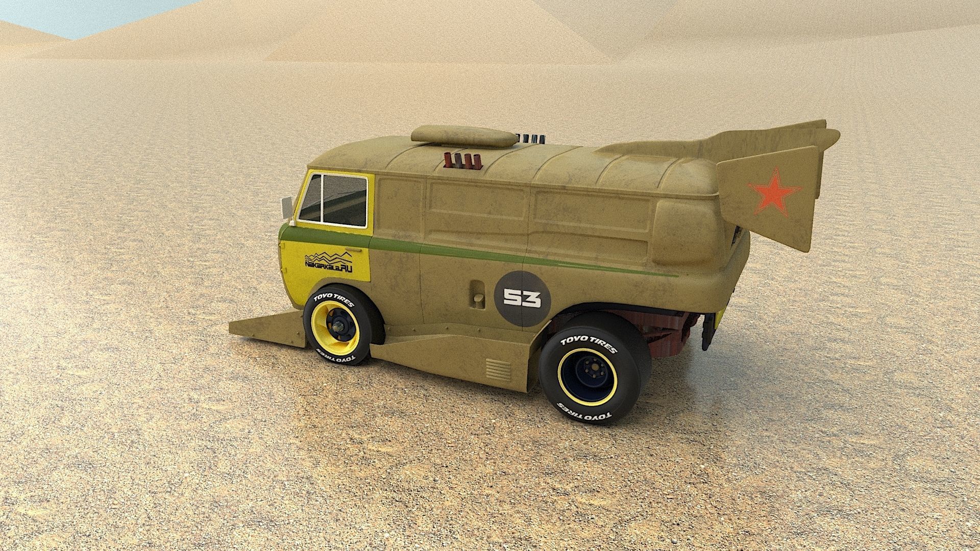 cyber punck car UAZ cyberTruck 3D model_10