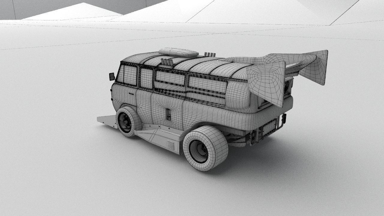 cyber punck car UAZ cyberTruck 3D model_33