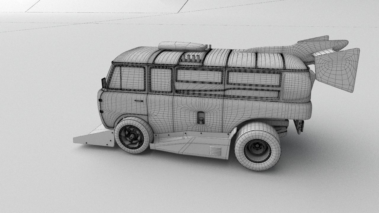 cyber punck car UAZ cyberTruck 3D model_24