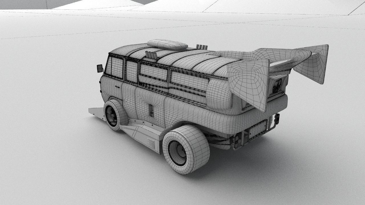 cyber punck car UAZ cyberTruck 3D model_34
