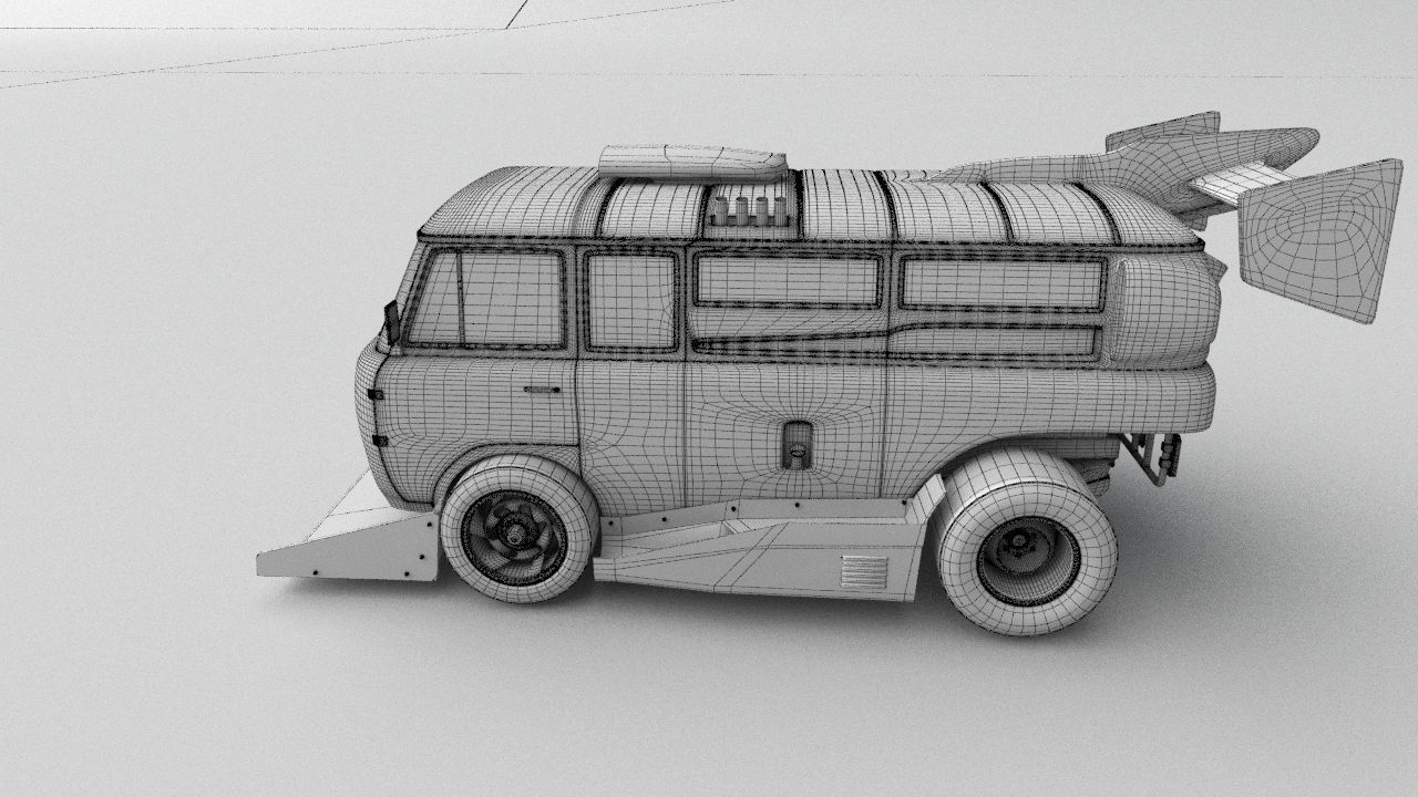 cyber punck car UAZ cyberTruck 3D model_23