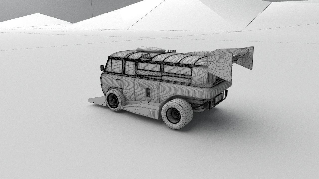 cyber punck car UAZ cyberTruck 3D model_30