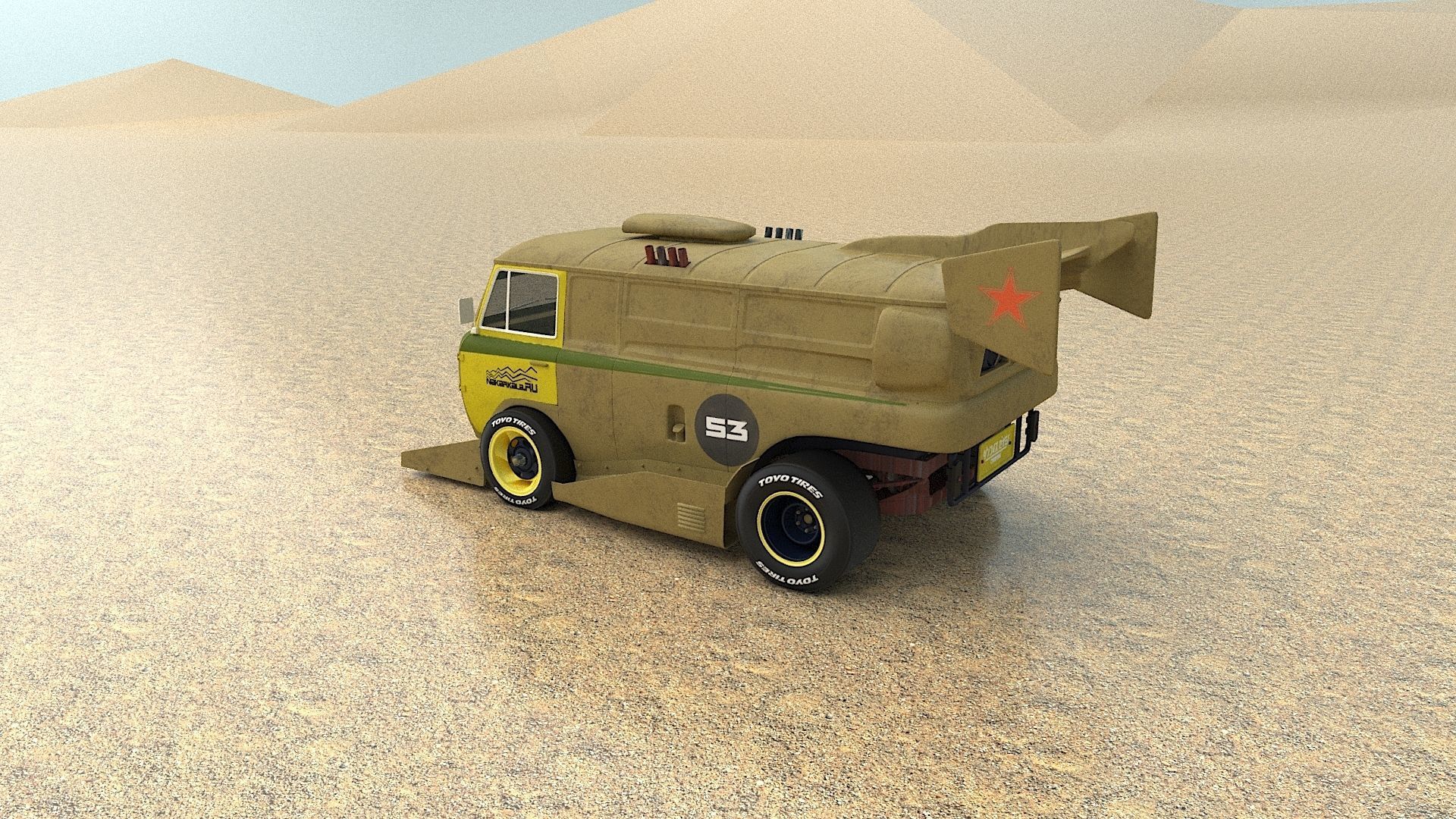 cyber punck car UAZ cyberTruck 3D model_14