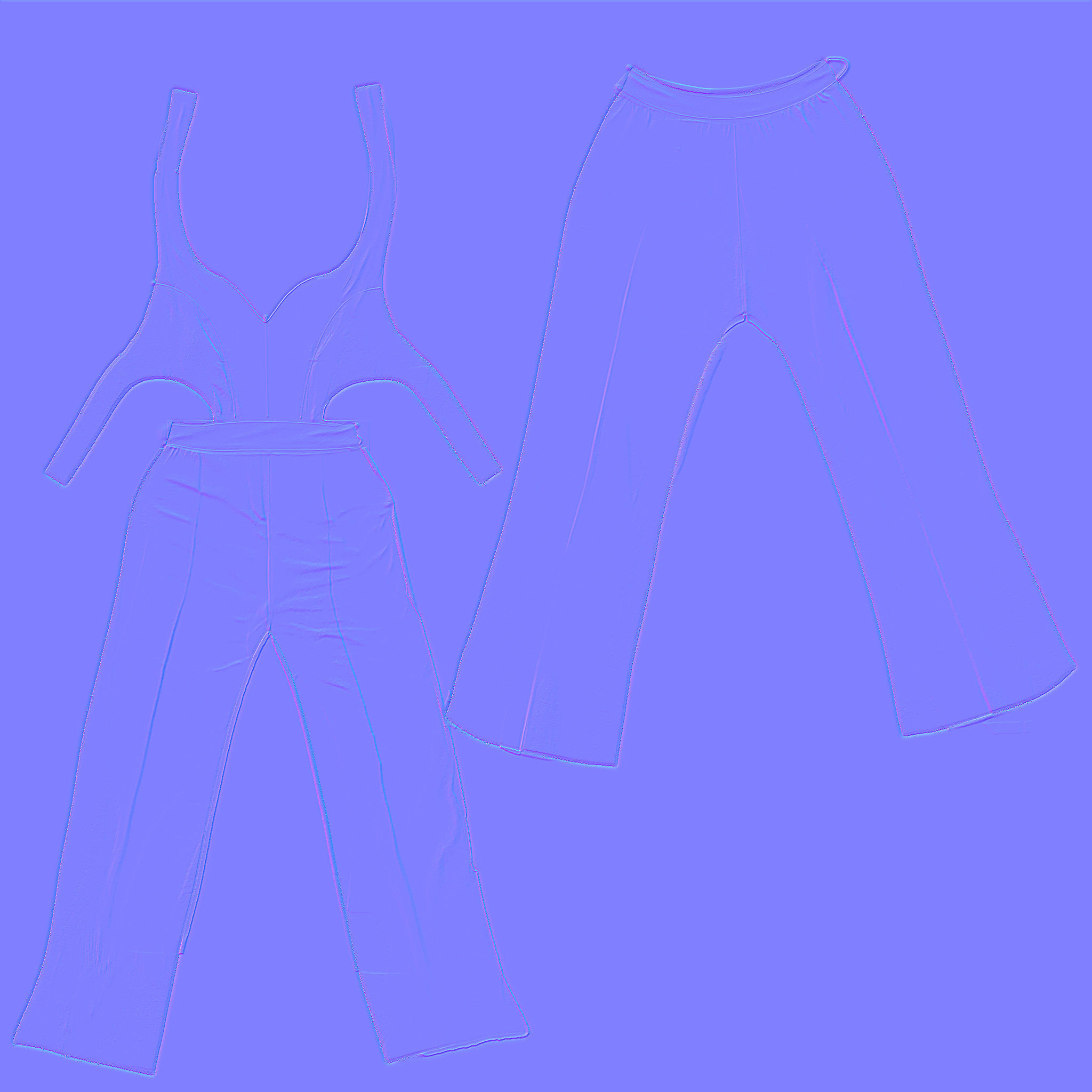 Cross Back Jumpsuit Low-poly 3D model_12