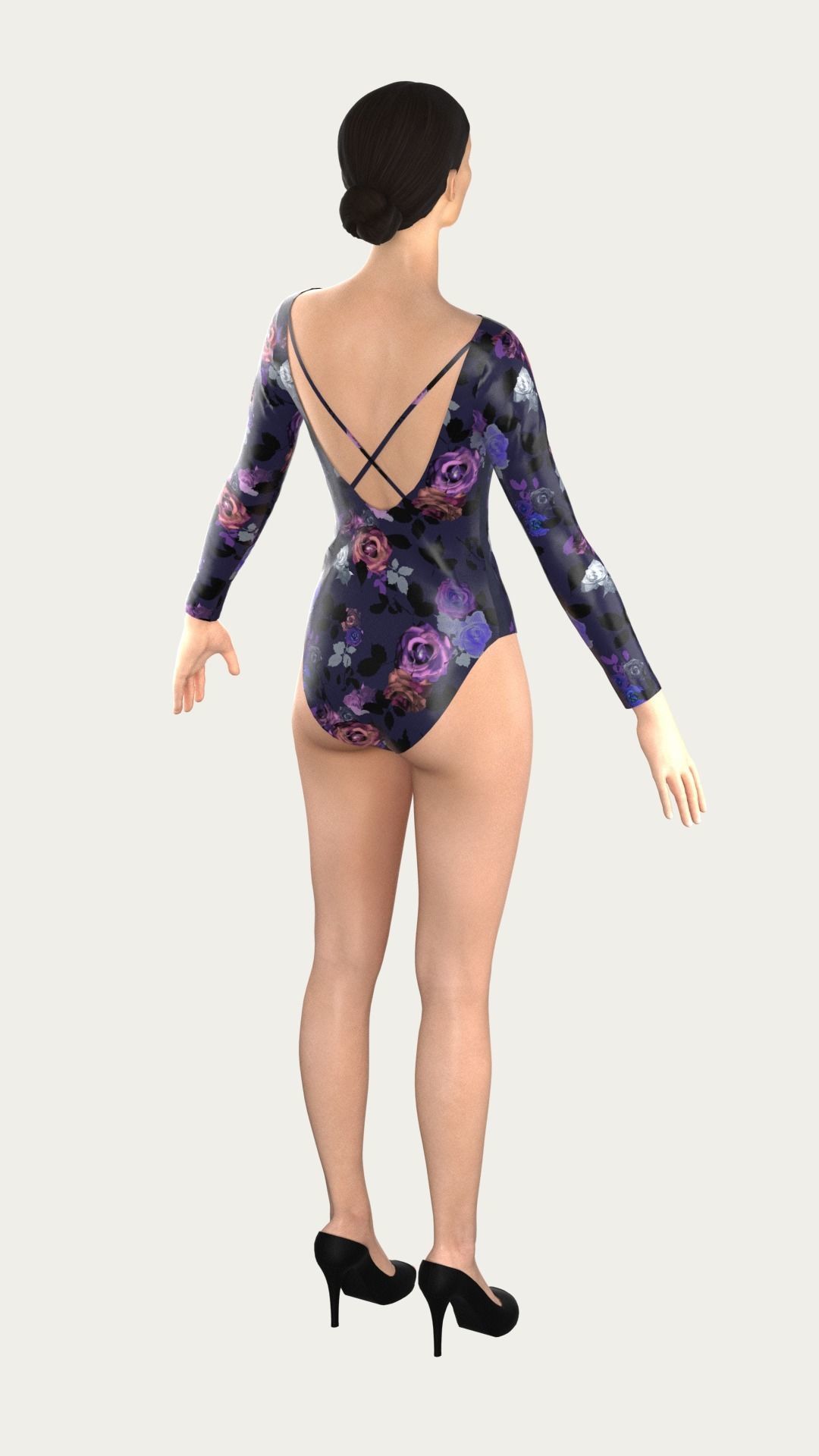 Ladies swimsuit Low-poly 3D model_4