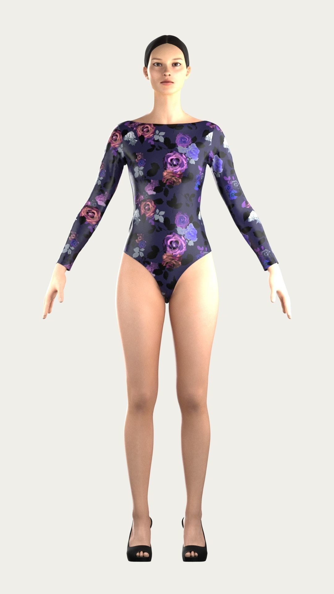 Ladies swimsuit Low-poly 3D model_2