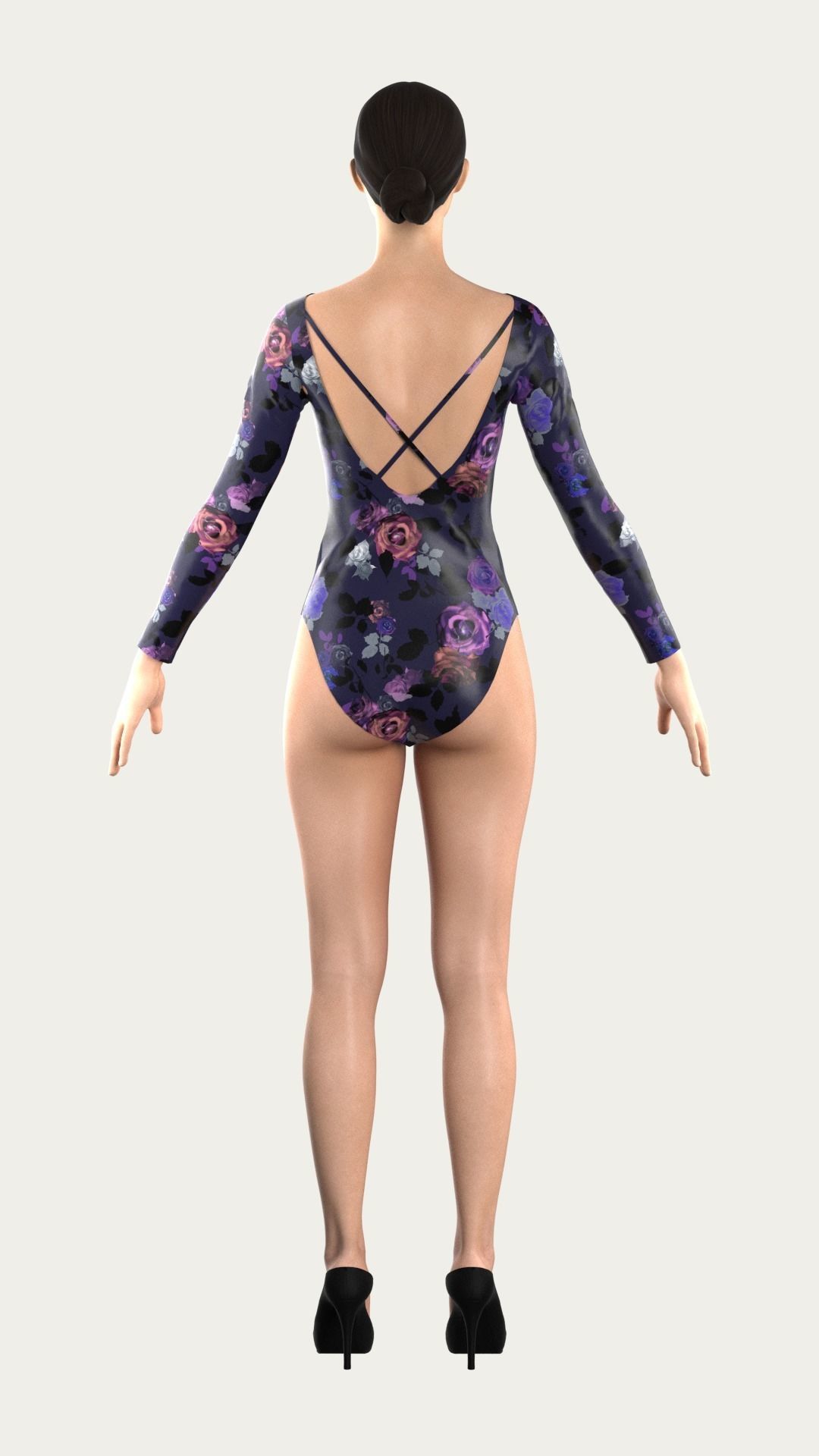 Ladies swimsuit Low-poly 3D model_5