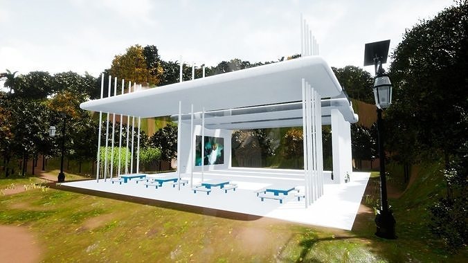 Gathering Hall Building SA Wangsakerta Low-poly 3D model