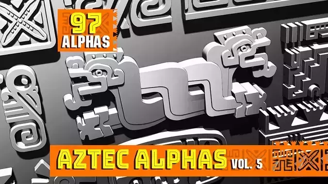 Aztec ALPHA BRUSHES  Volume 5 3D model
