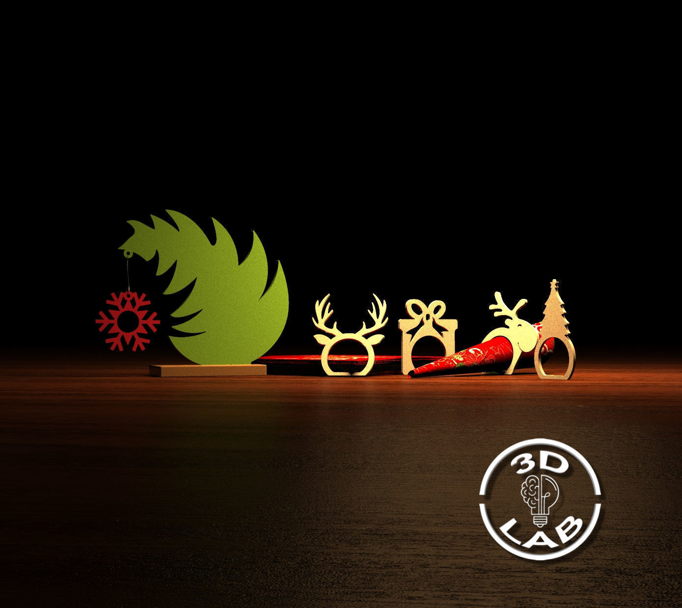 Christmas ring napkin holder to decorate the table 3D print model_2