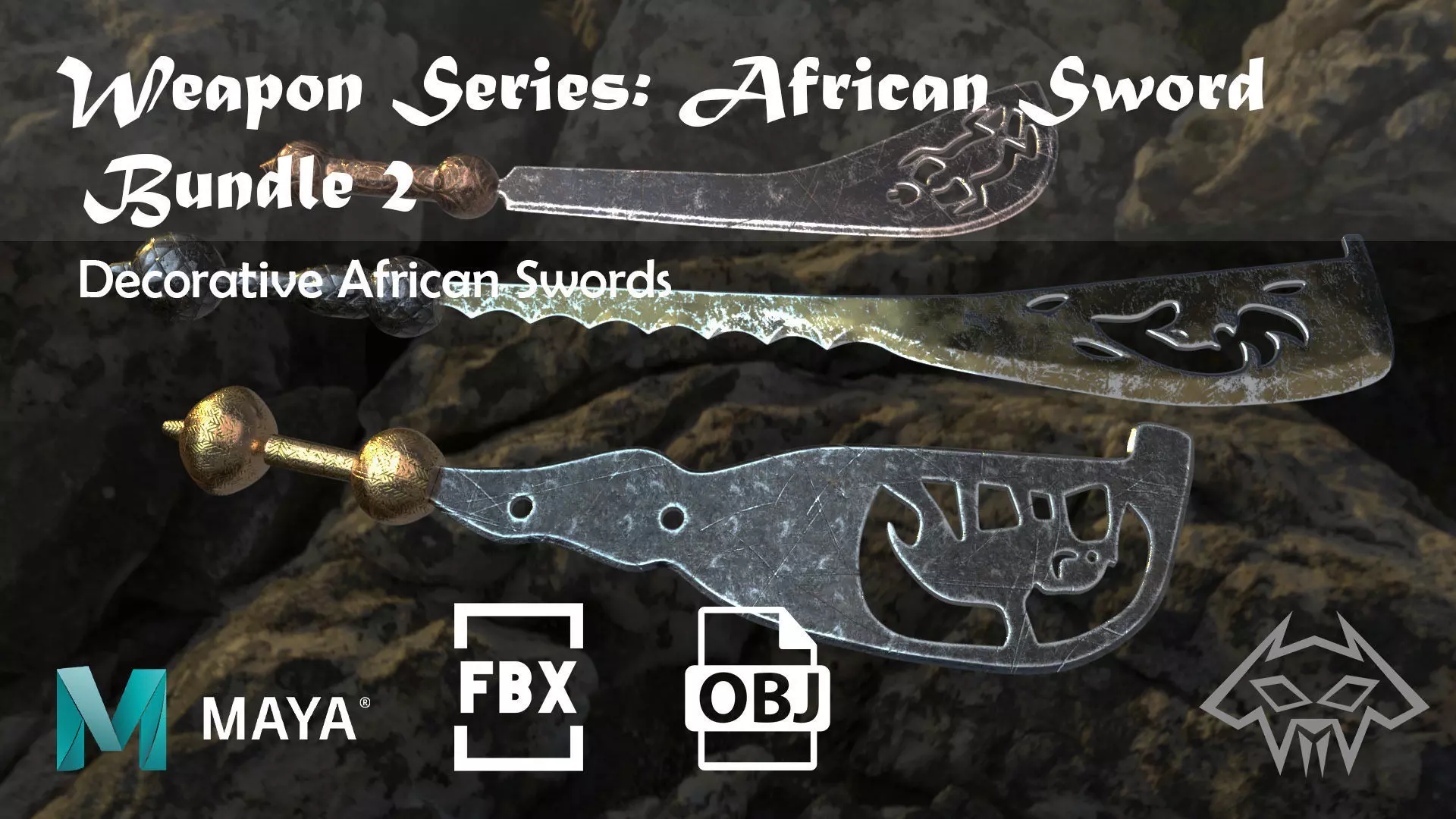 Weapon Series - African Sword Bundle 2 - Decorative Swords 3D model_0