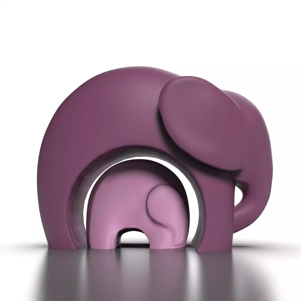 ELEPHANT MOTHER AND KID 3D print model_0
