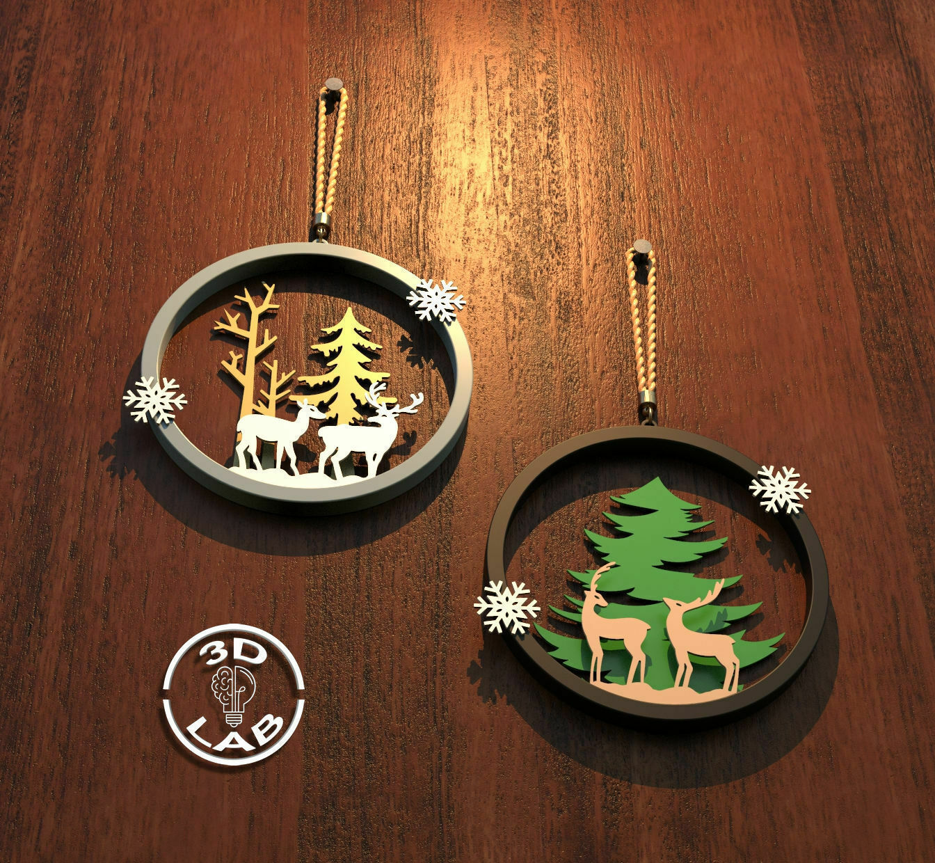 Wall ring for Christmas party decorations 3D print model_3